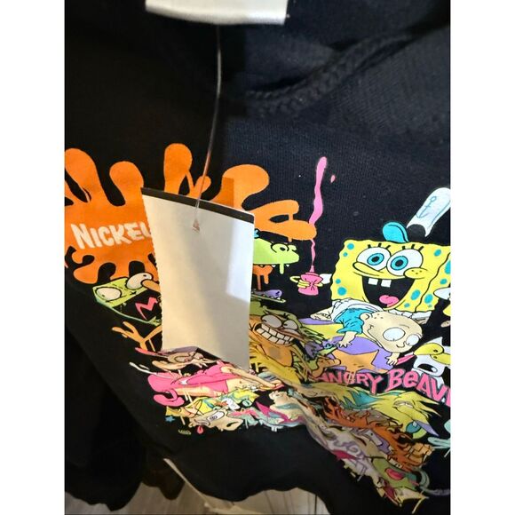 Nickelodeon Men's Mash-up Graphic Pullover Hoodie Sweatshirt Black Small NWT - Picture 5 of 7